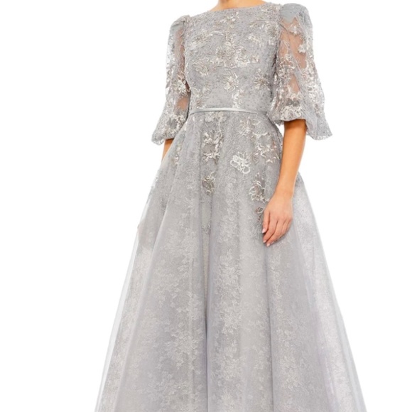 Mac Duggal Dresses & Skirts - Mac Duggal High Neck Puff Sleeve Embellished Gown